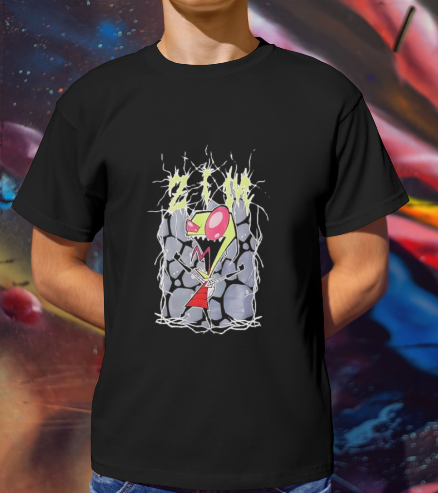 Invader Zim Rock Metal Spiky Zim Character Enthusiastic Expression T-Shirt