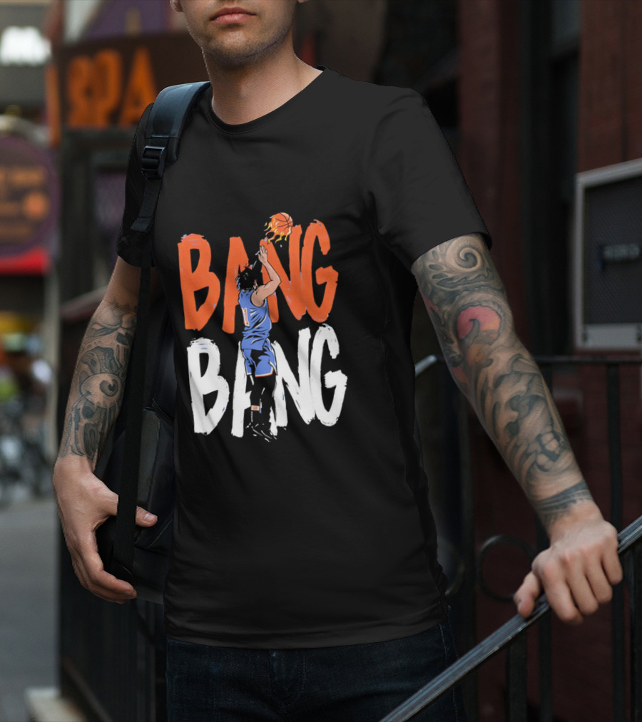 Jalen Brunson New York Knicks Bang Bang Basketball Player In Action T-Shirt