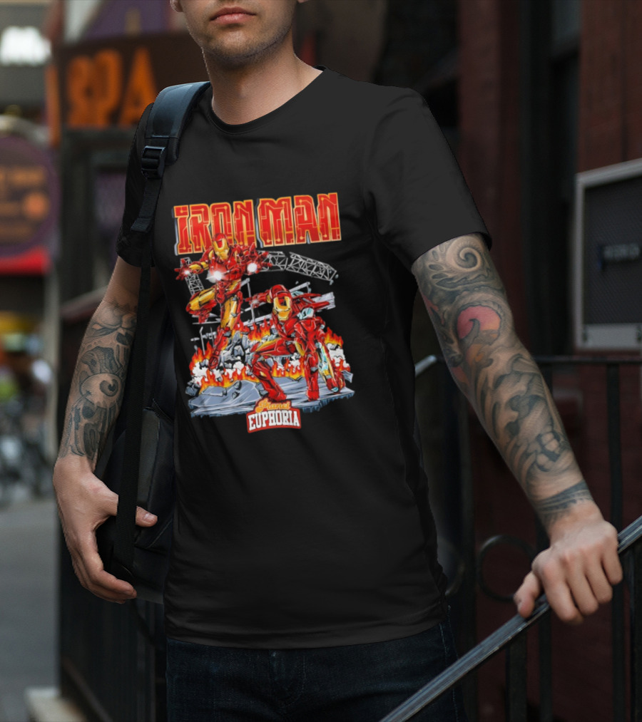 Iron Man Planet Euphoria Fiery Battle Scene T-Shirt