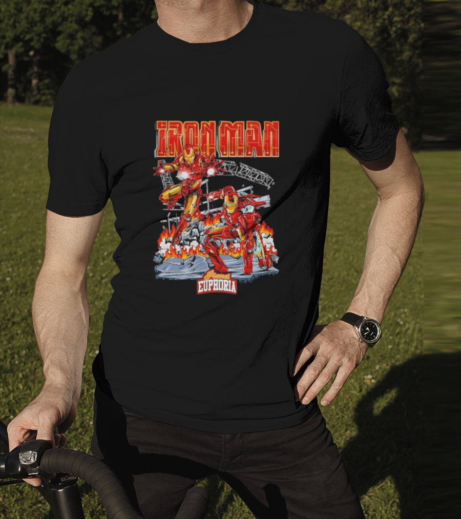Iron Man Planet Euphoria Fiery Battle Scene T-Shirt