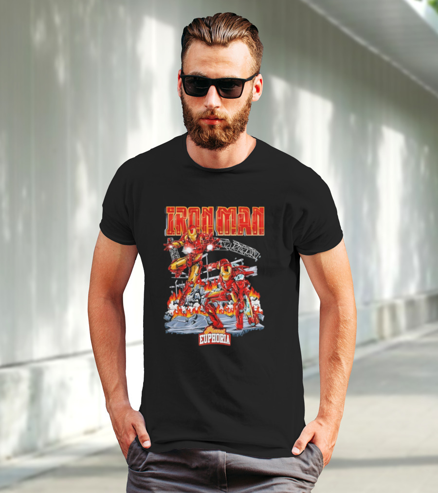 Iron Man Planet Euphoria Fiery Battle Scene T-Shirt