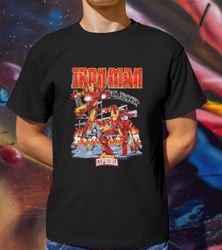 Iron Man Planet Euphoria Fiery Battle Scene T-Shirt