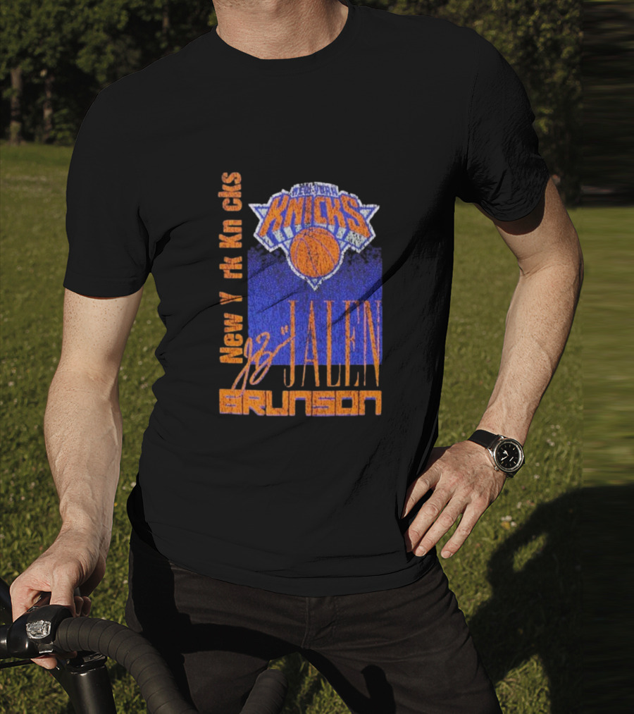 New York Knicks Jalen Brunson NBA Player Signature T-Shirt