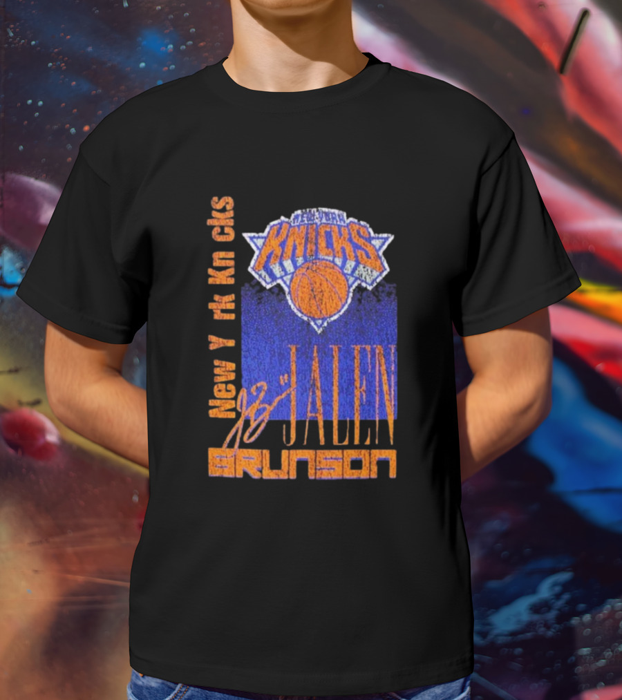 New York Knicks Jalen Brunson NBA Player Signature T-Shirt