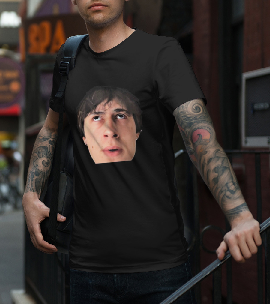 ``` James Clark Looking Up Expression Face ``` T-Shirt