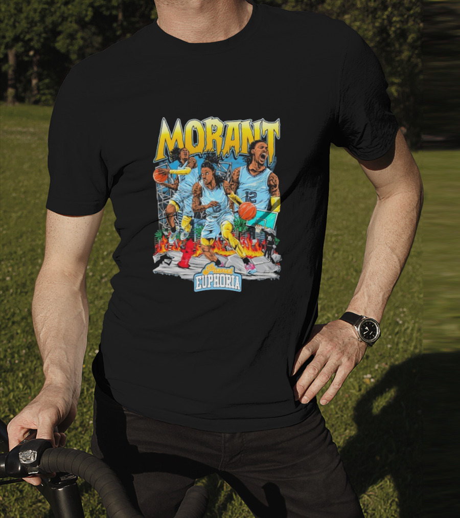 Morant Planet Euphoria Basketball Action Scene T-Shirt
