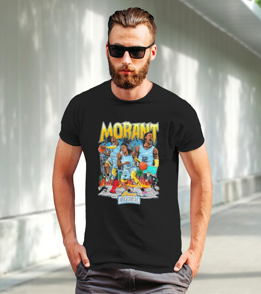 Morant Planet Euphoria Basketball Action Scene T-Shirt