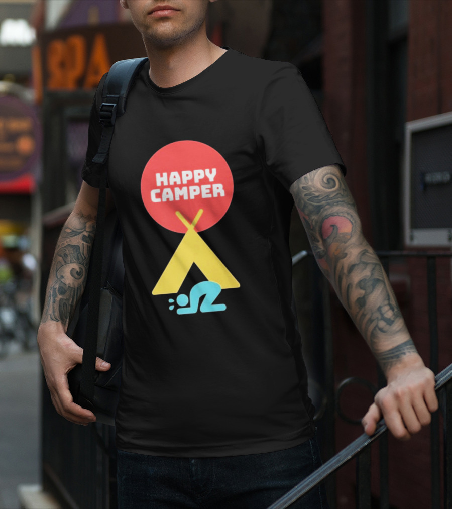 Jim Gaffigan Happy Camper Tent Emoji T-Shirt