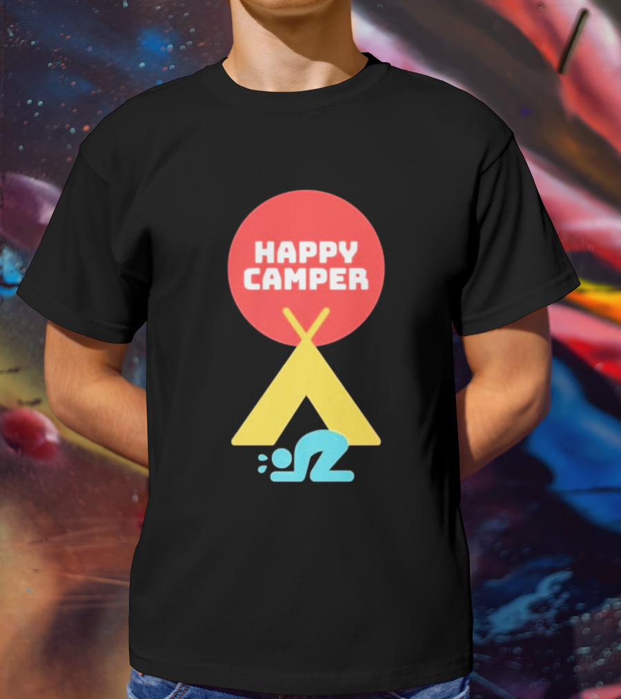 Jim Gaffigan Happy Camper Tent Emoji T-Shirt