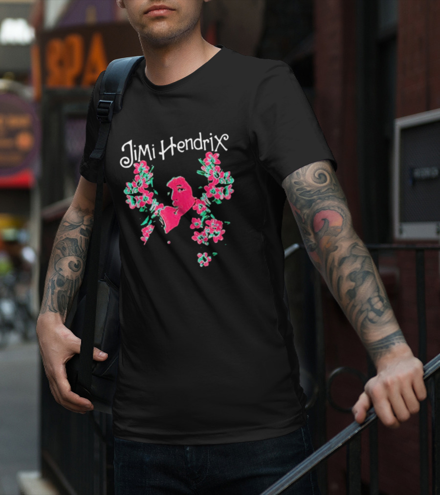 Jimi Hendrix Pink Floral I Am Experienced T-Shirt