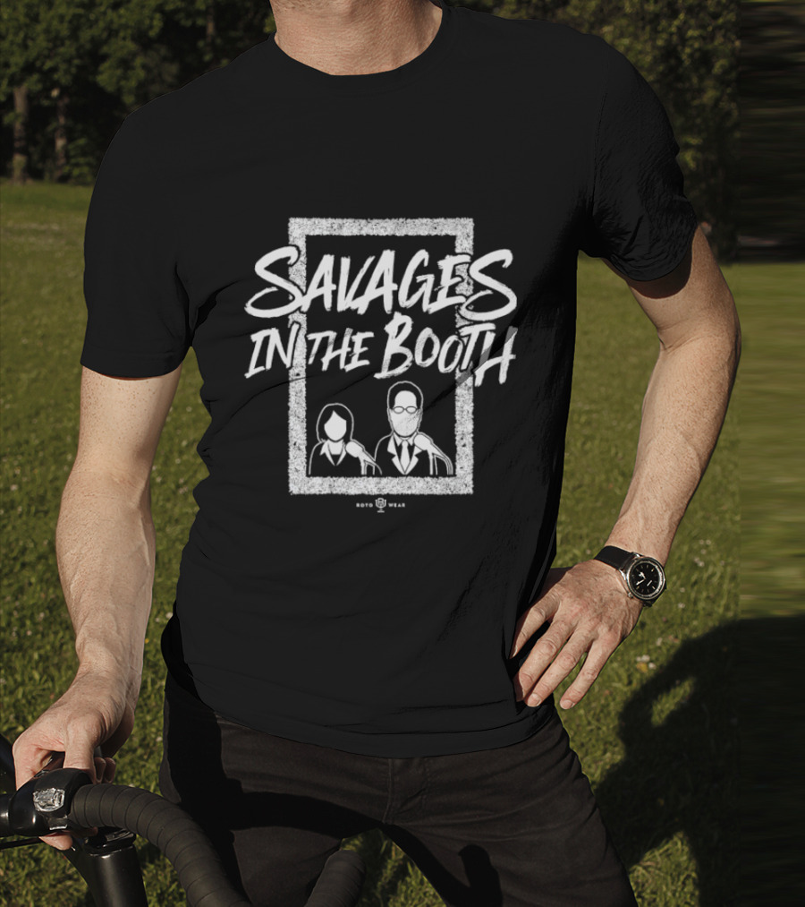 John Sterling Suzyn Waldman Savages In The Booth Vintage Radio Theme T-Shirt