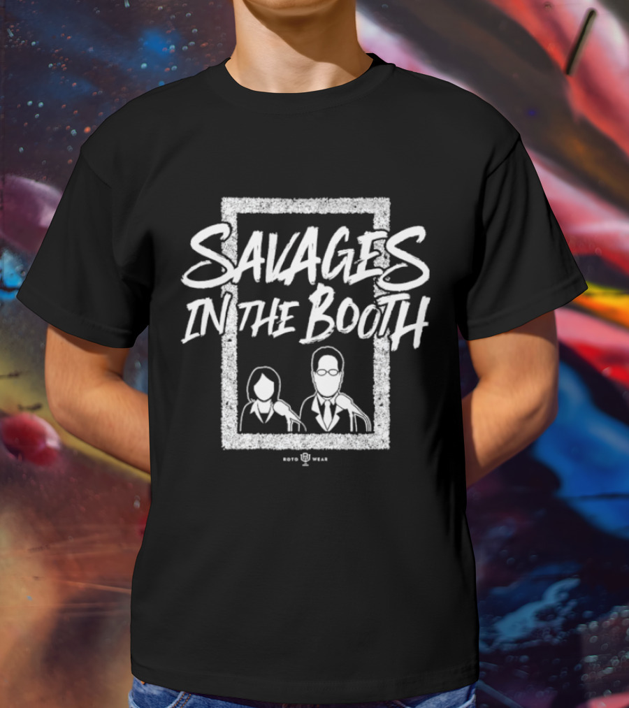 John Sterling Suzyn Waldman Savages In The Booth Vintage Radio Theme T-Shirt