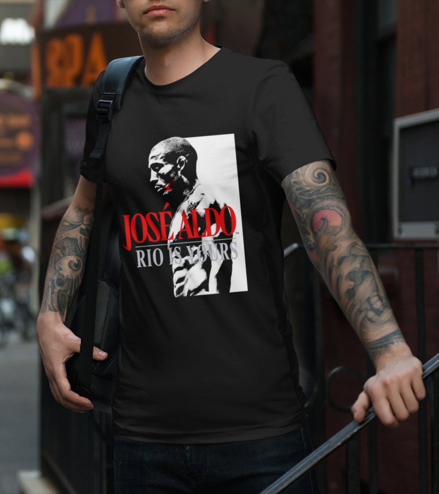 José Aldo Rio Is Yours Retro Black And White Profile T-Shirt
