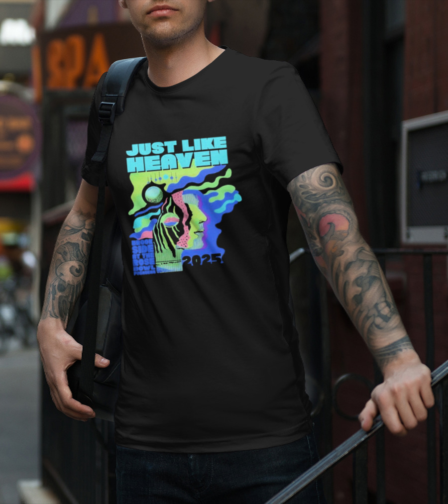 Just Like Heaven Time And Space 2025 Psychedelic Face And Abstract Cosmic Imagery T-Shirt
