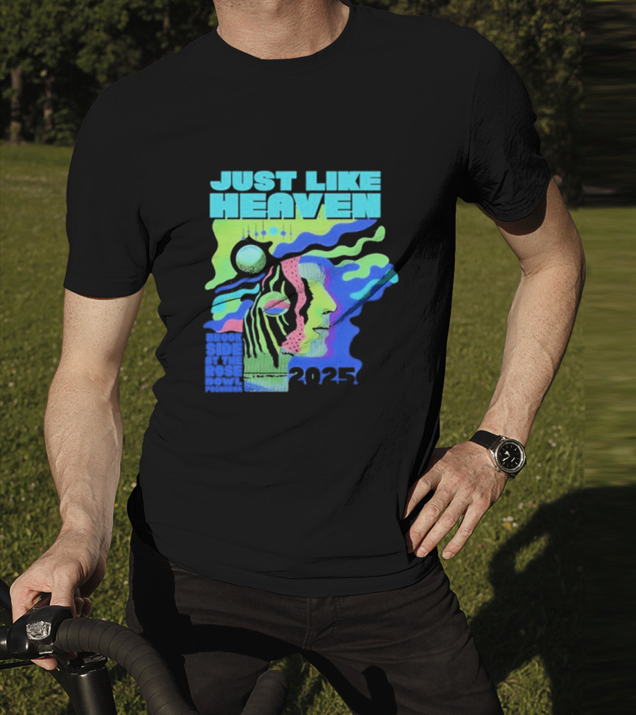 Just Like Heaven Time And Space 2025 Psychedelic Face And Abstract Cosmic Imagery T-Shirt