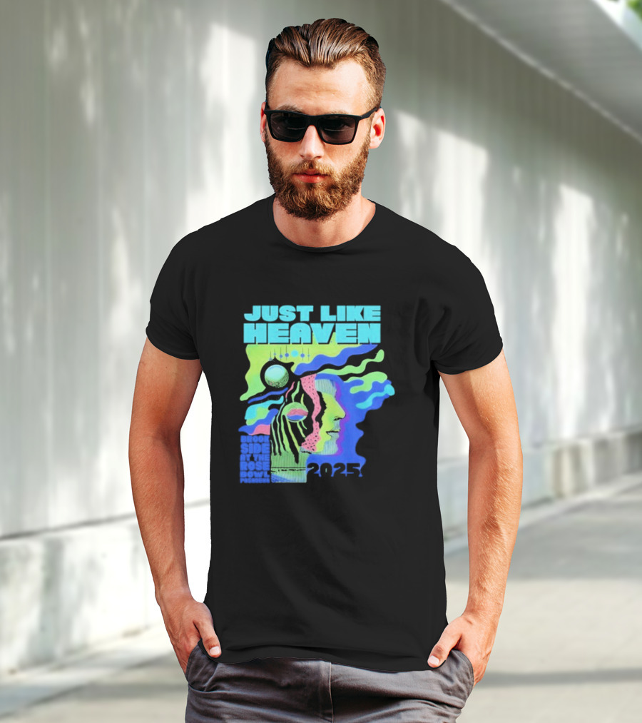 Just Like Heaven Time And Space 2025 Psychedelic Face And Abstract Cosmic Imagery T-Shirt
