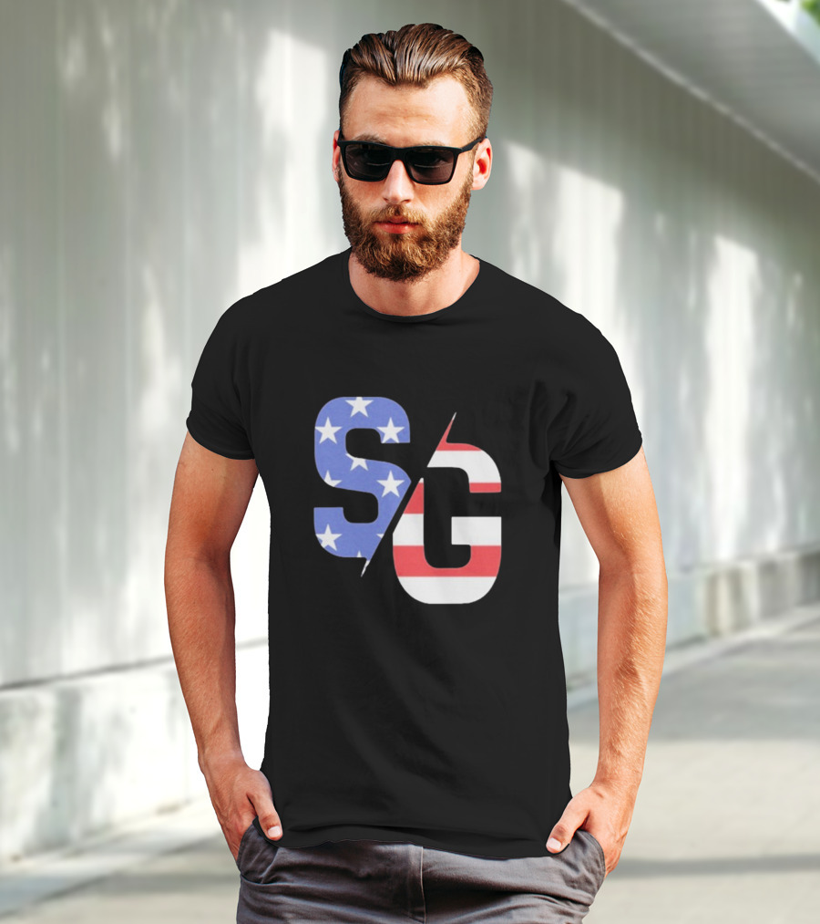 Justin Swanstrom Racing SG Stars Stripes Merica Flag T-Shirt