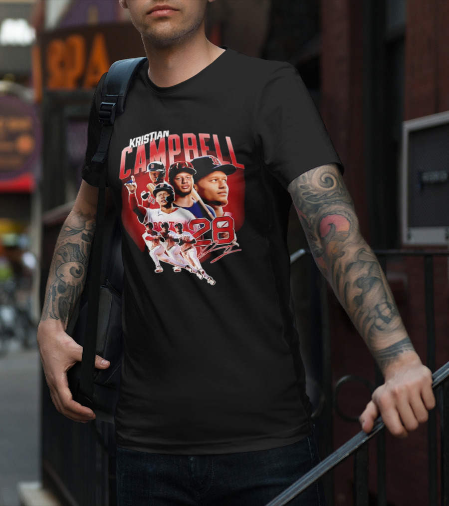 Kristian Campbell Baseball Red Sox Number 28 T-Shirt