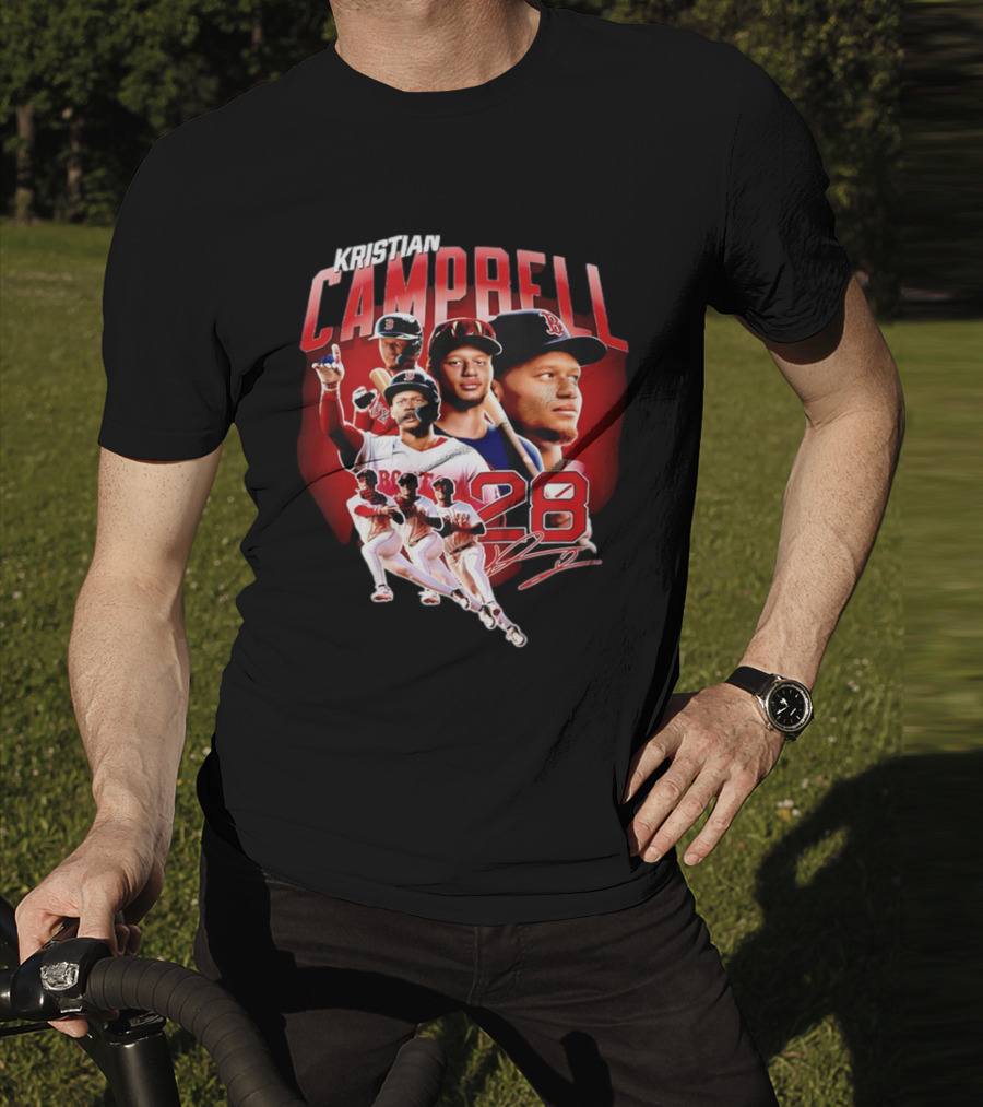 Kristian Campbell Baseball Red Sox Number 28 T-Shirt