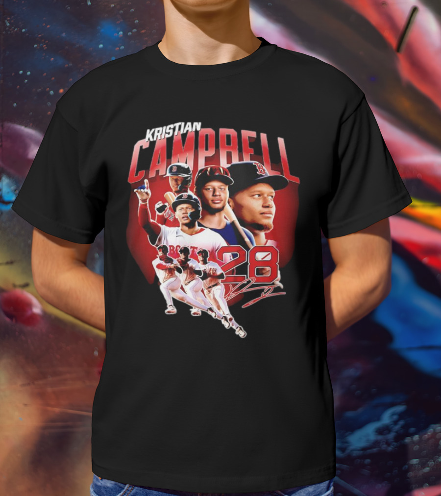 Kristian Campbell Baseball Red Sox Number 28 T-Shirt