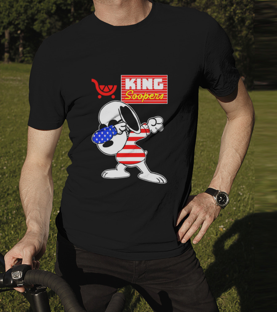 King Soopers Snoopy Dabbing USA Flag Style T-Shirt