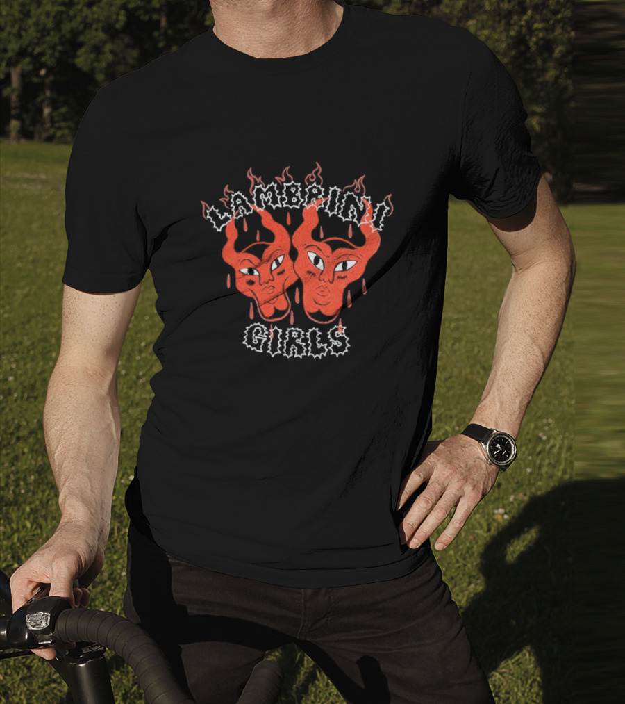 Lambrini Girls Devil Horned Masks Fiery Aesthetic T-Shirt