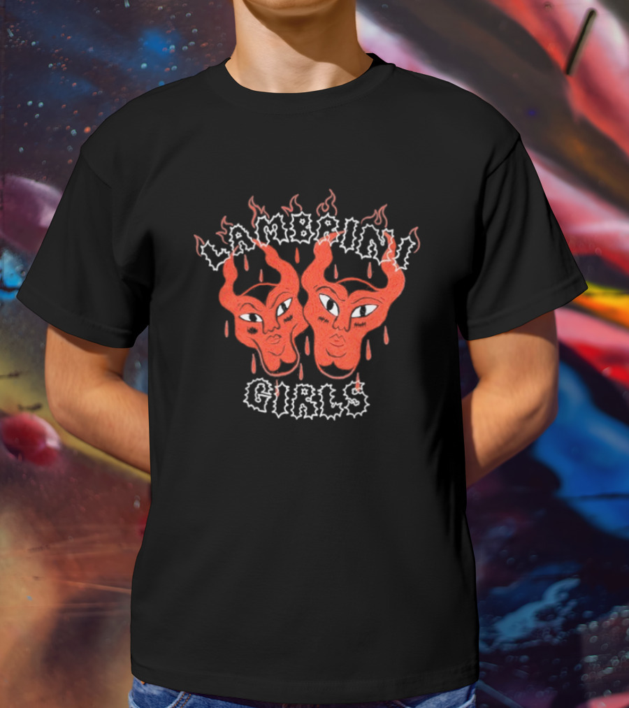 Lambrini Girls Devil Horned Masks Fiery Aesthetic T-Shirt