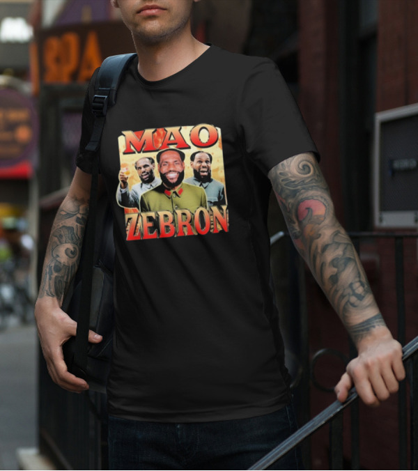 Mao Zebron Lebron James Fusion In Vintage Propaganda Style T-Shirt