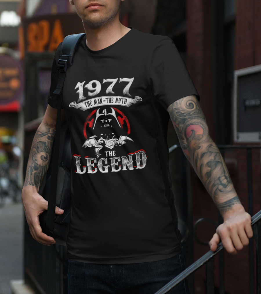 1977 The Man The Myth The Legend Star Wars Darth Vader Tie Fighter T-Shirt