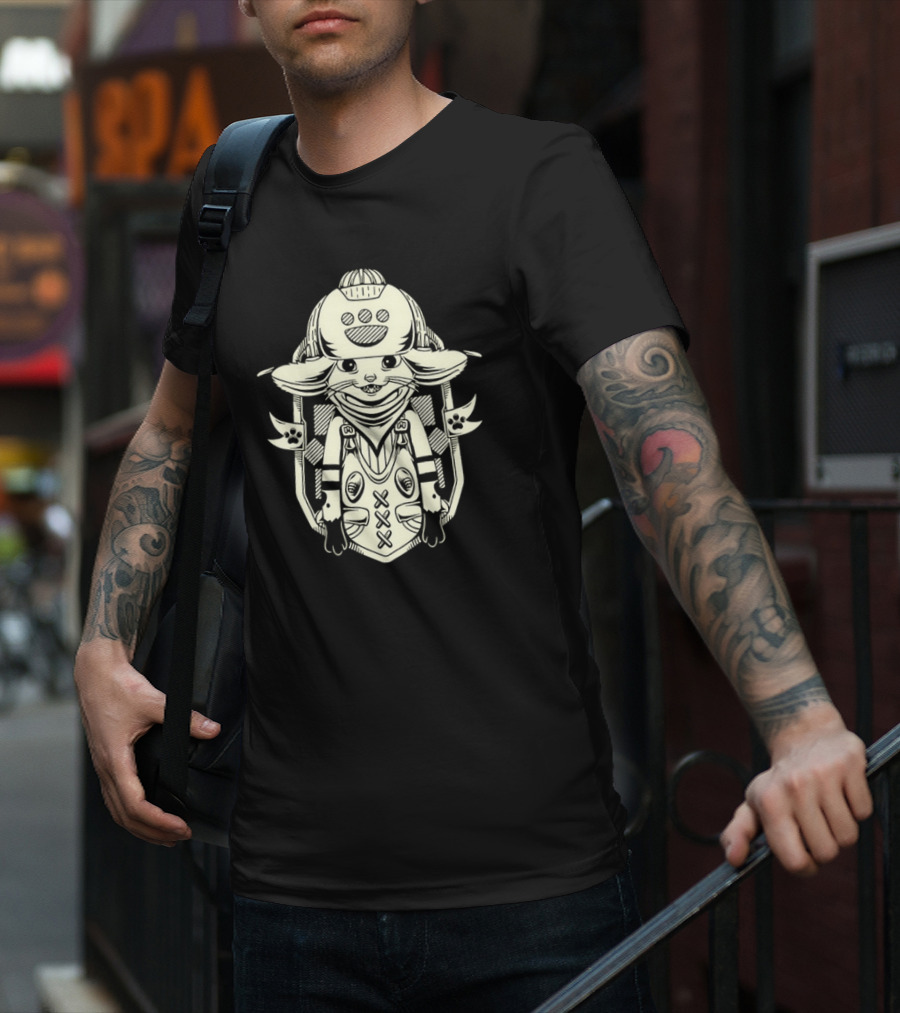 Little Buddy Cartoon Alien Creature In Tribal Style T-Shirt