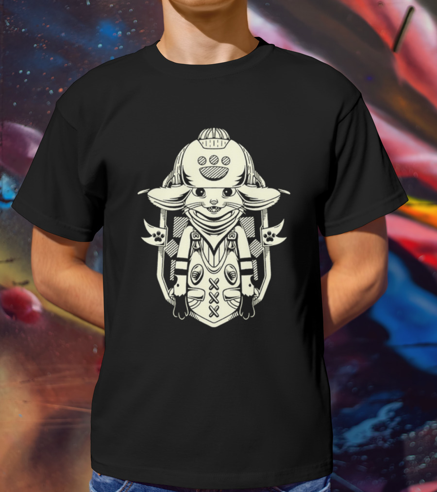 Little Buddy Cartoon Alien Creature In Tribal Style T-Shirt