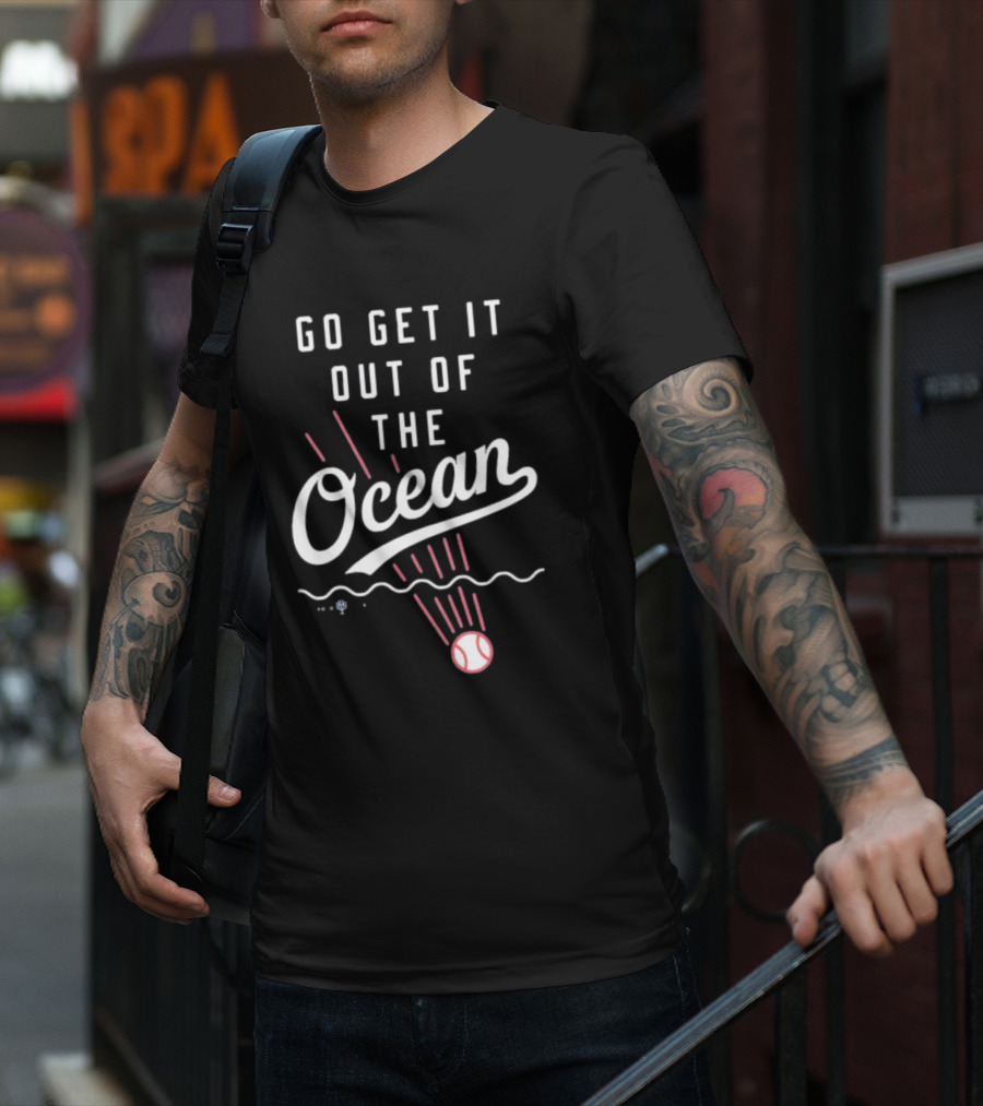 Los Angeles Dodgers Go Get It Out Of The Ocean Baseball Wave T-Shirt
