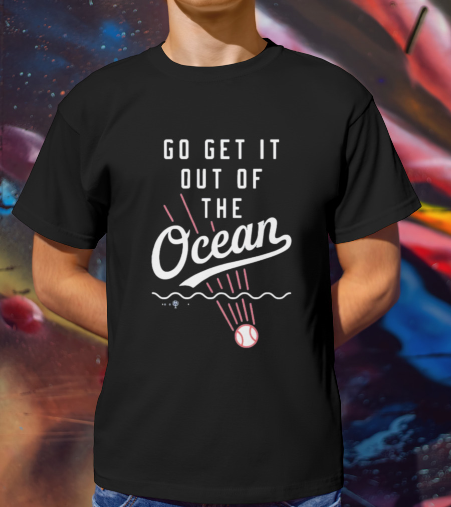 Los Angeles Dodgers Go Get It Out Of The Ocean Baseball Wave T-Shirt