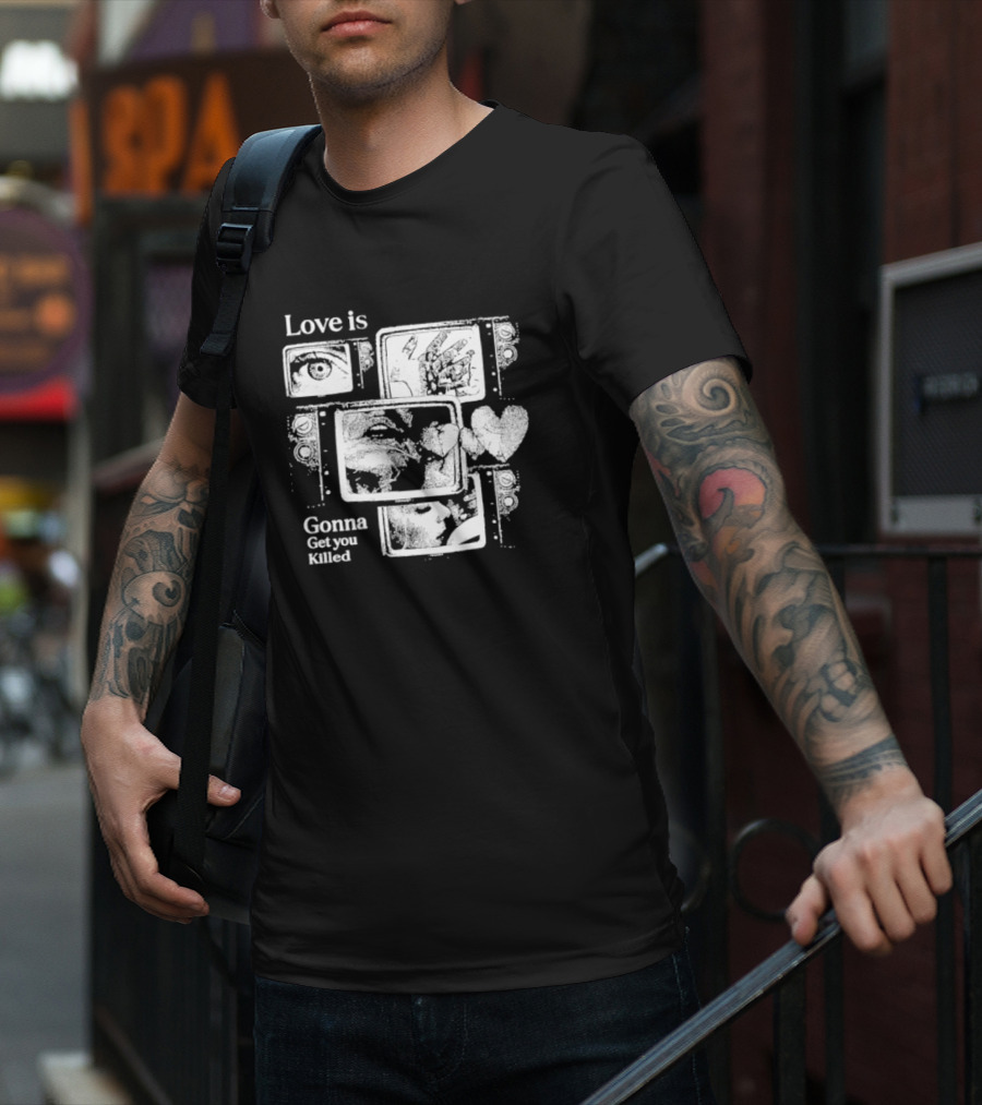 Love Is Gonna Get You Killed Eyes And Heart Panels T-Shirt