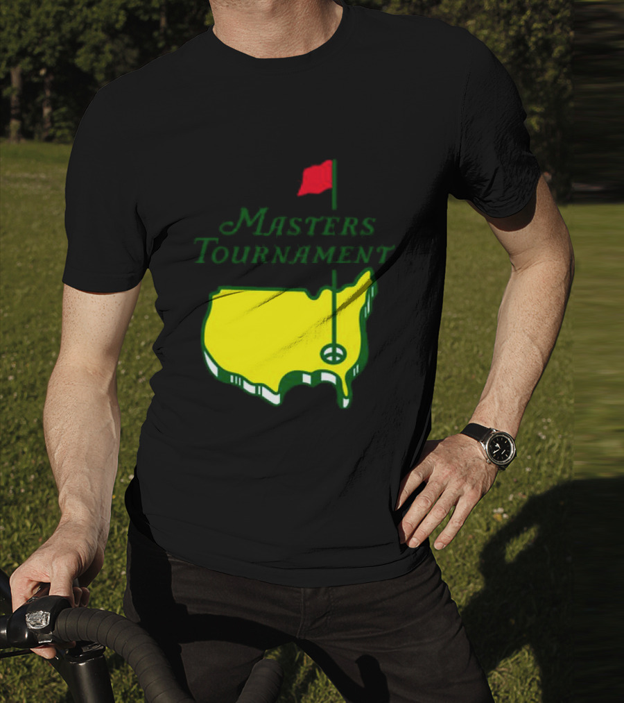 Masters Tournament Yellow Map With Red Flag T-Shirt