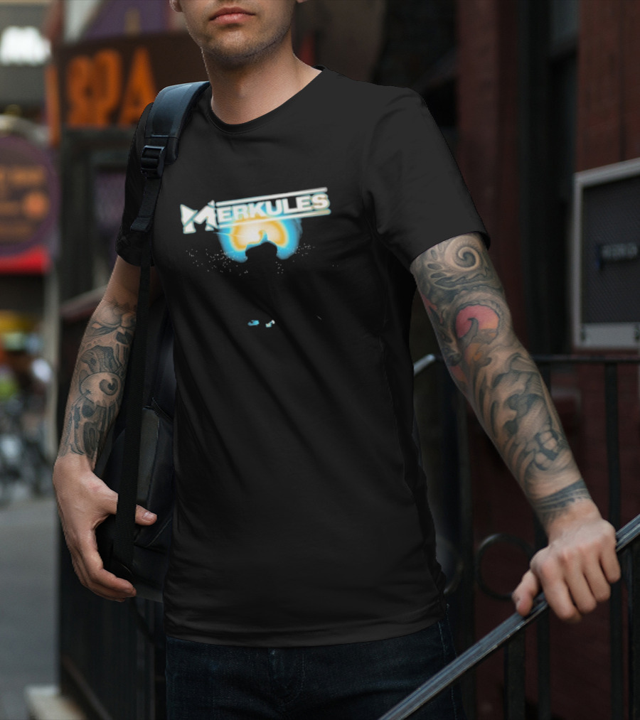 Merkules Into The Light Silhouette Against Sunburst T-Shirt