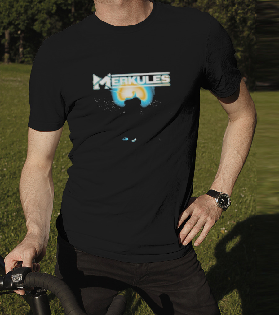 Merkules Into The Light Silhouette Against Sunburst T-Shirt