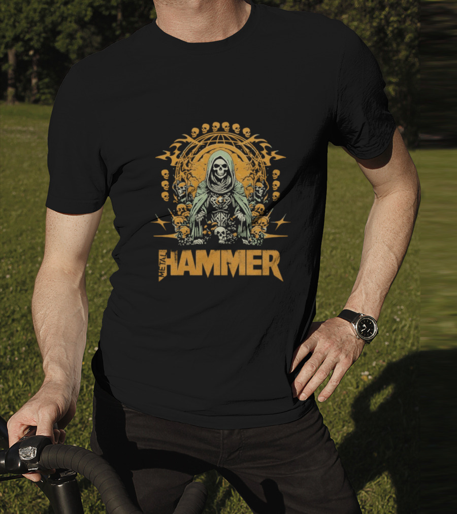 Metal Hammer Skull Wreath Grim Reaper T-Shirt