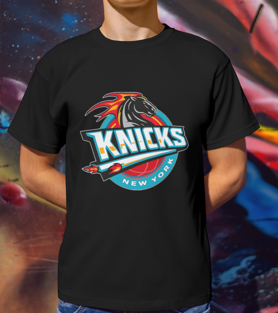 New York Knicks 2025 Horse Emblem With Blue And Red Accents T-Shirt
