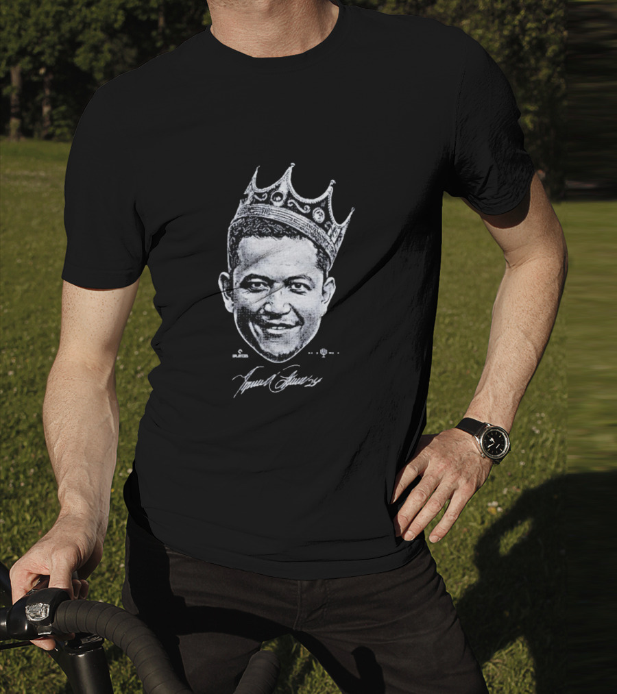 Miguel Cabrera Crown Portrait With Signature T-Shirt