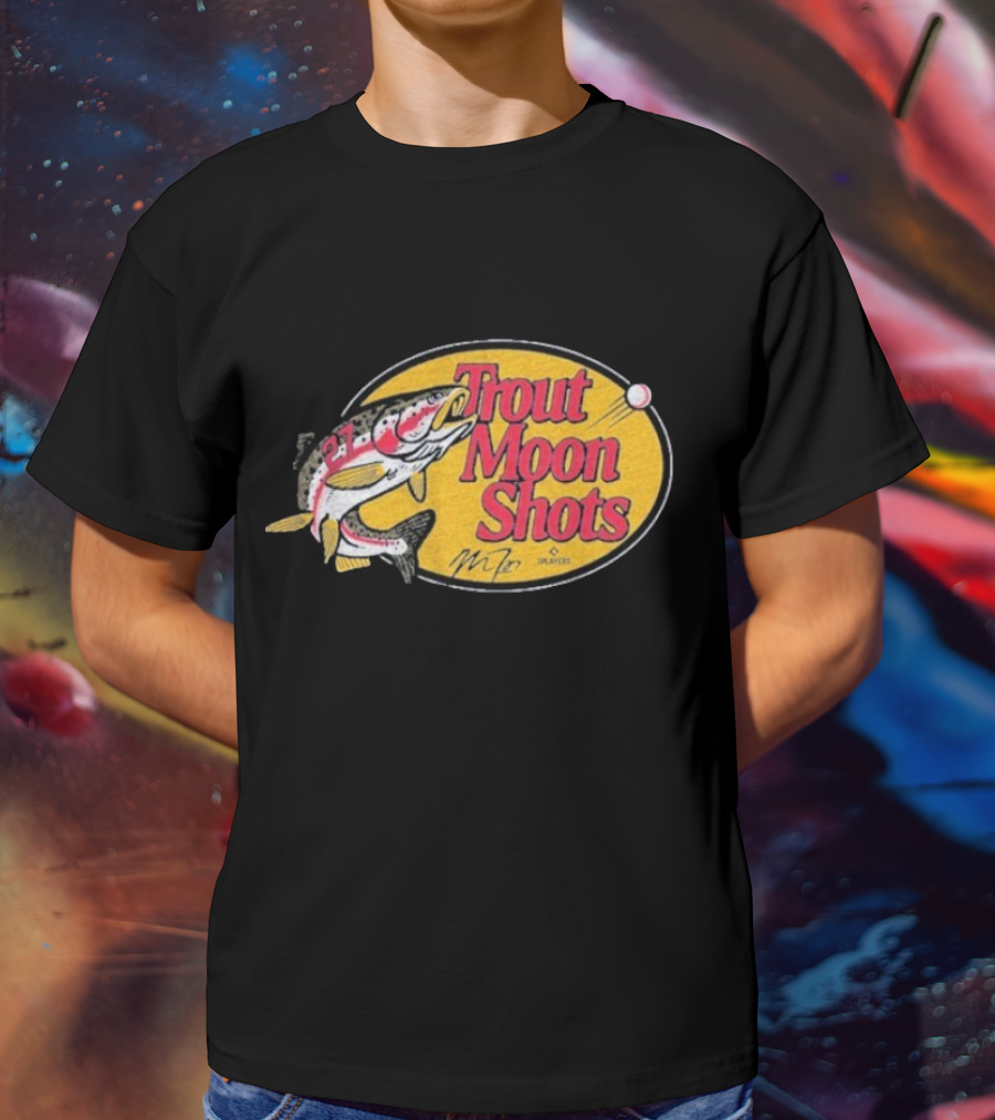 Trout Moon Shots Fish Baseball Los Angeles Angels Mike Trout T-Shirt