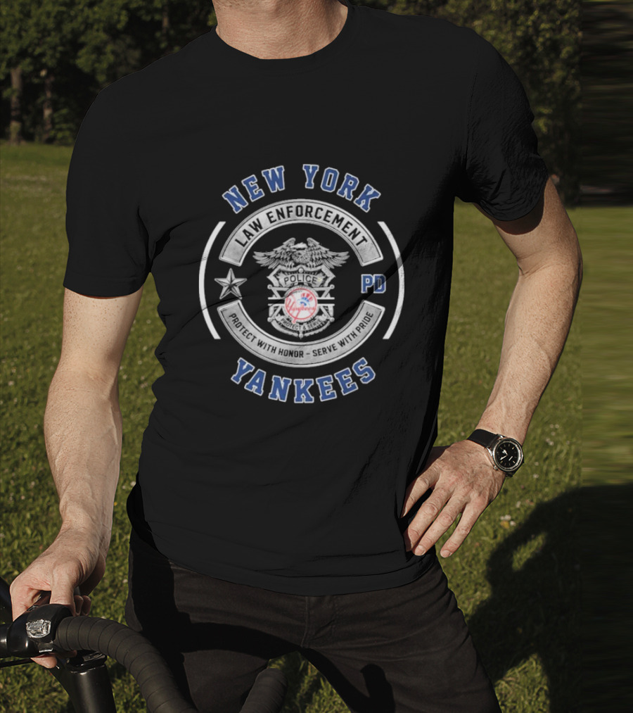 Protect With Honor Serve With Pride New York Yankees Law Enforcement Police T-Shirt