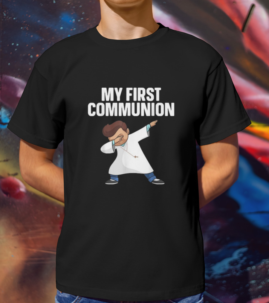 My First Communion Dabbing Priest Fun Theme T-Shirt