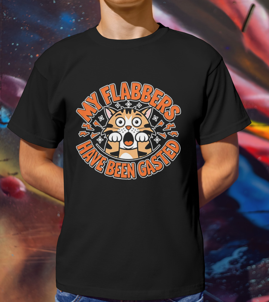 My Flabbers Have Been Gasted Cat Cartoon Expression T-Shirt