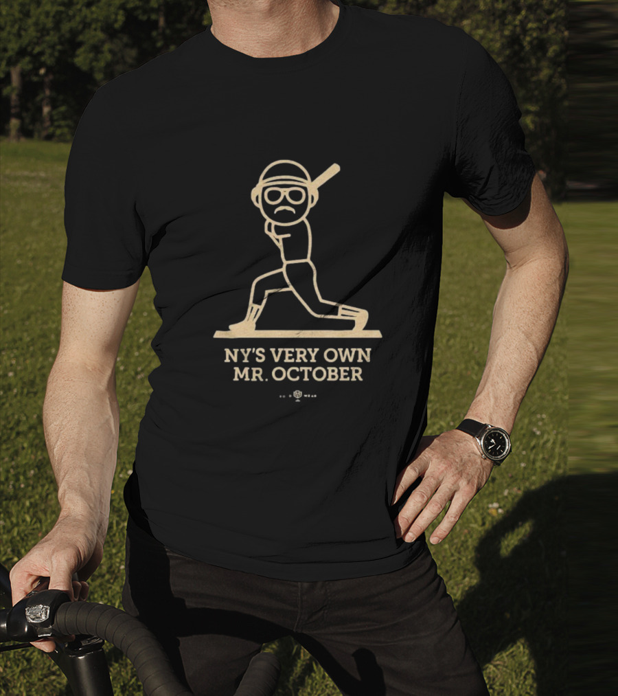 NY’s Very Own Mr. October Baseball Player Batting Retro Style T-Shirt