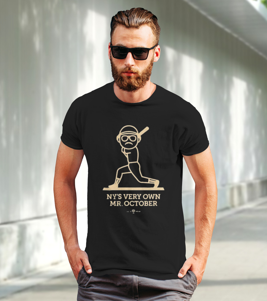 NY’s Very Own Mr. October Baseball Player Batting Retro Style T-Shirt