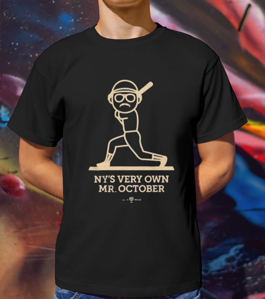 NY’s Very Own Mr. October Baseball Player Batting Retro Style T-Shirt