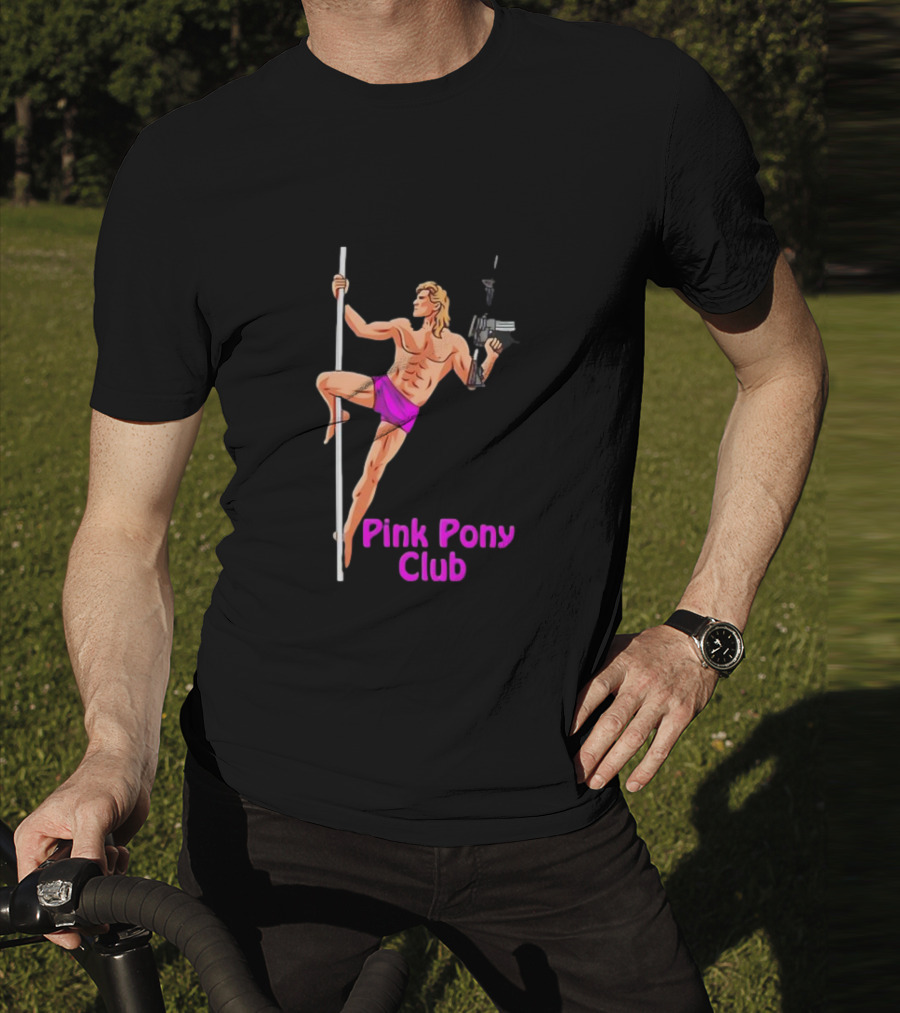Pink Pony Club Pole Dancer With Gun T-Shirt