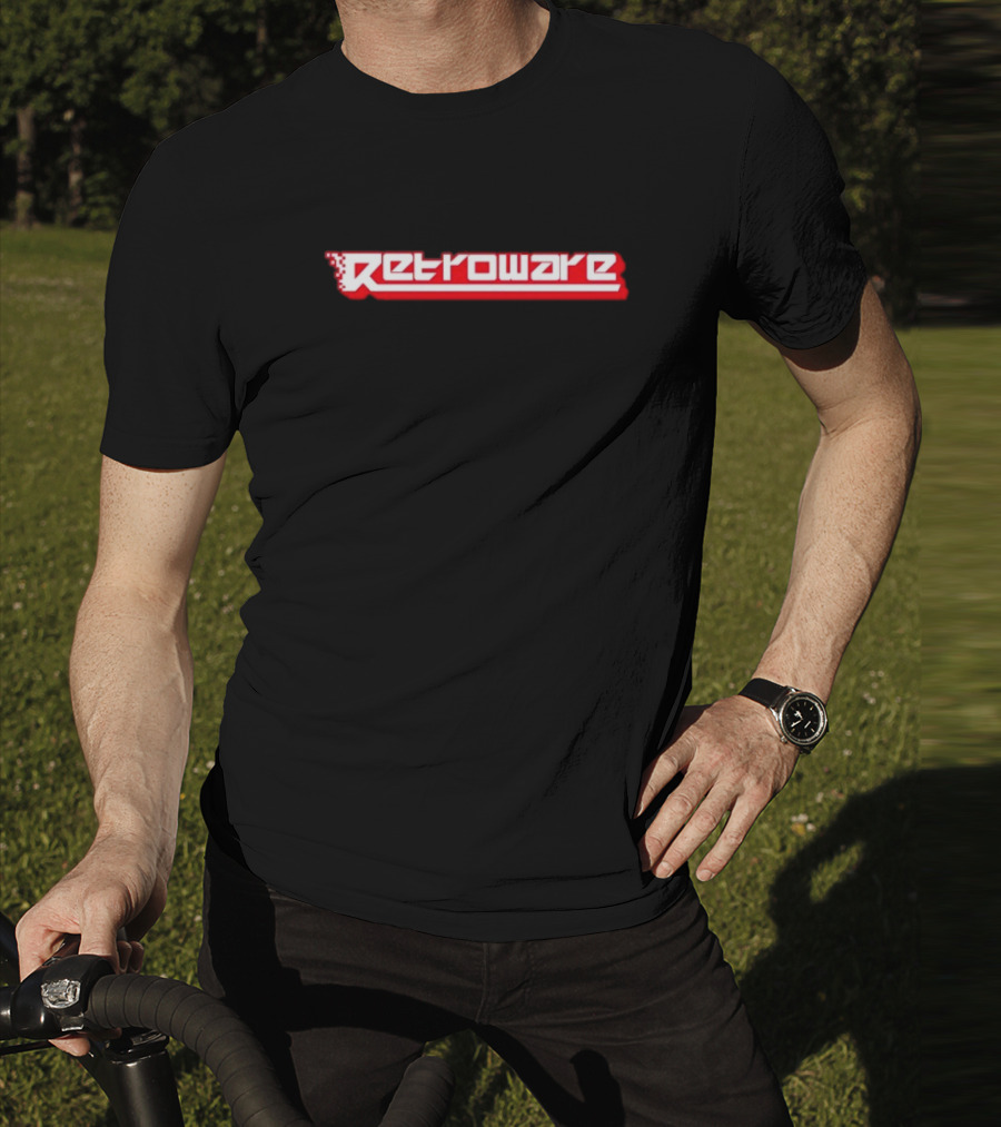 Retroware Pixelated Retro Gaming Style Red Branding T-Shirt