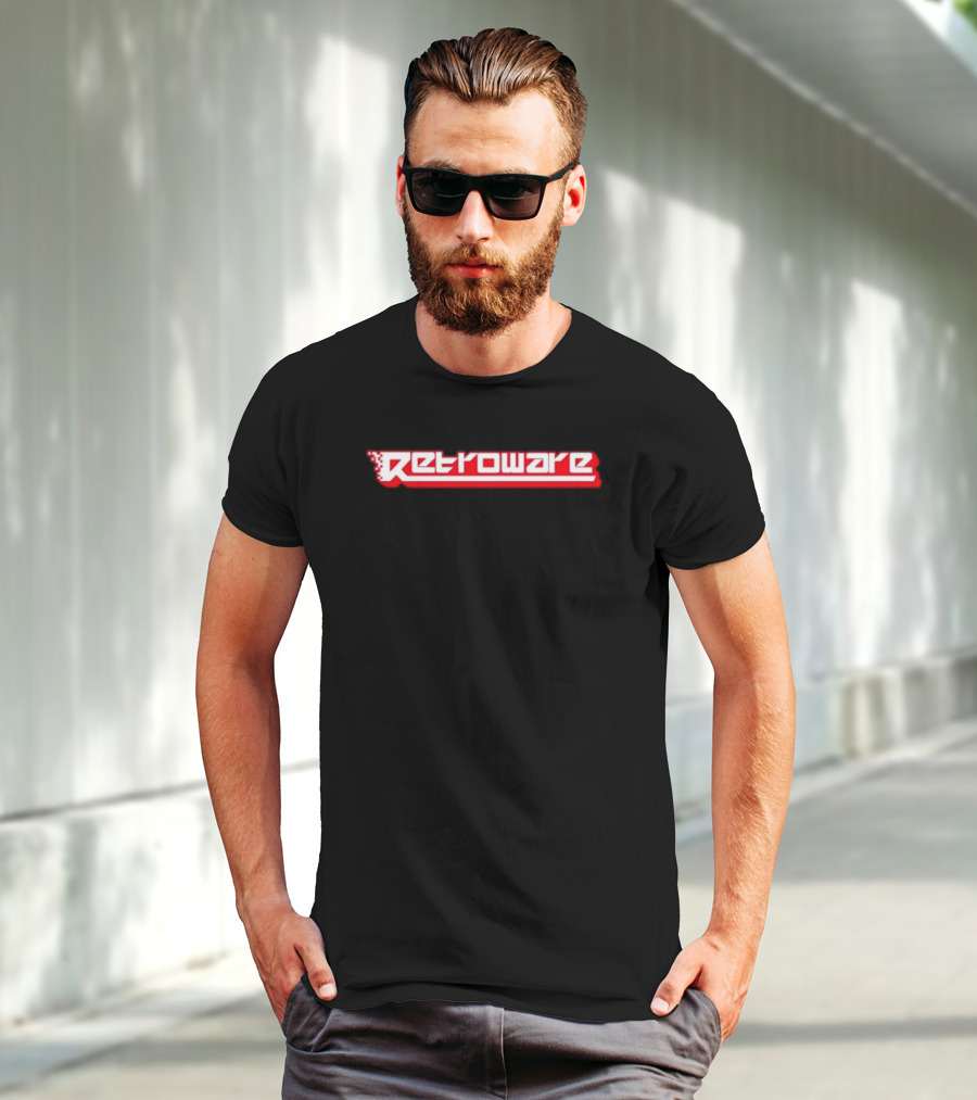 Retroware Pixelated Retro Gaming Style Red Branding T-Shirt